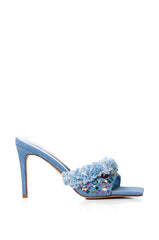 AZALEA WANG THENA DENIM EMBELLISHED MULE