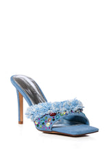 AZALEA WANG THENA DENIM EMBELLISHED MULE