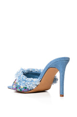 AZALEA WANG THENA DENIM EMBELLISHED MULE