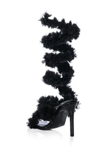 AZALEA WANG THEODOSIA FLORAL SANDAL IN BLACK