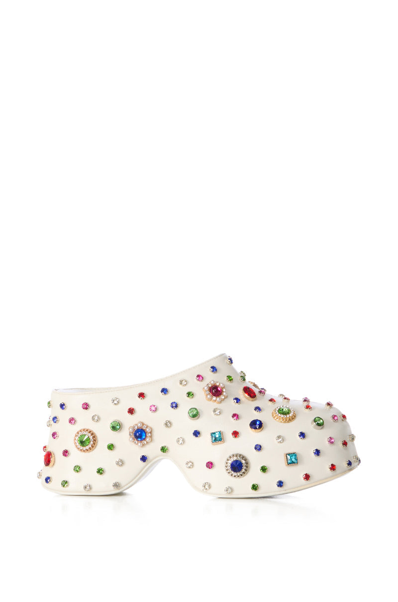 AZALEA WANG THURLOW WHITE EMBELLISHED CLOG