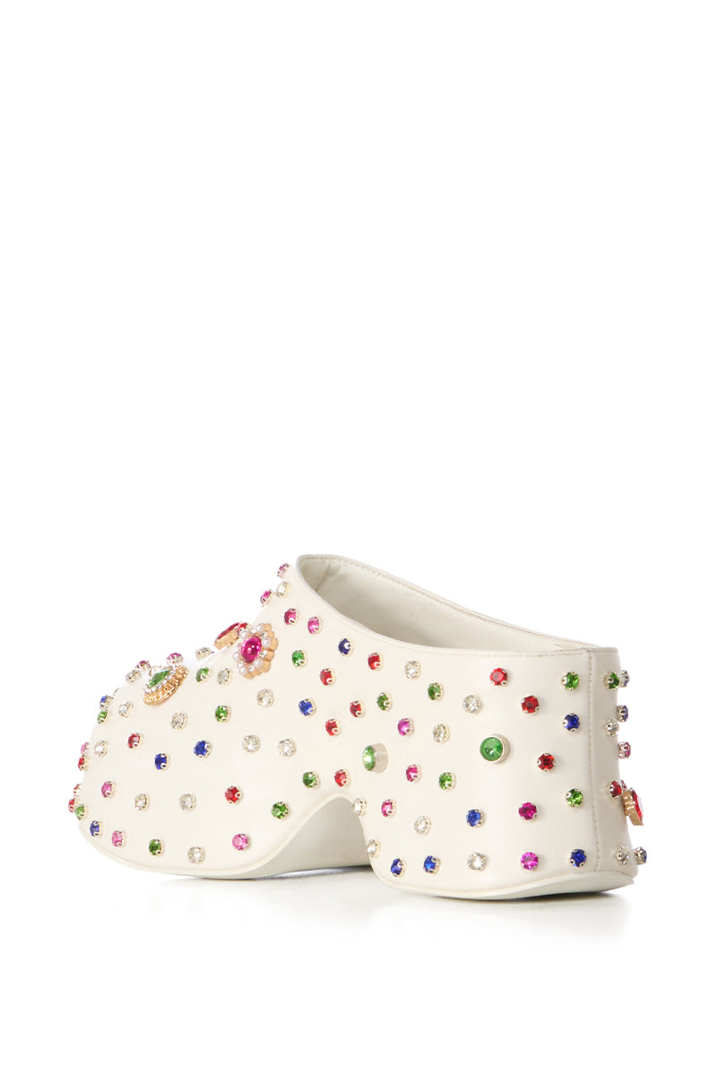 AZALEA WANG THURLOW WHITE EMBELLISHED CLOG