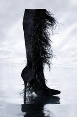 AZALEA WANG TORNADO FEATHER KNEE HIGH BOOT