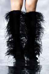 AZALEA WANG TORNADO FEATHER KNEE HIGH BOOT