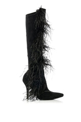 AZALEA WANG TORNADO FEATHER KNEE HIGH BOOT