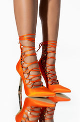 AZALEA WANG TURN IT DOWN STILETTO PUMP IN ORANGE