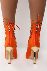 AZALEA WANG TURN IT DOWN STILETTO PUMP IN ORANGE