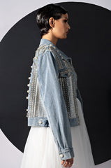 CARLI ULTRA BEDAZZLE RHINESTONE DENIM JACKET