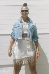 ULTRA DISTRESSED CROP DENIM JACKET