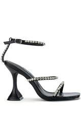AZALEA WANG UNLIMITED EMBELLISHED SANDAL IN BLACK