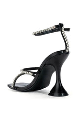 AZALEA WANG UNLIMITED EMBELLISHED SANDAL IN BLACK