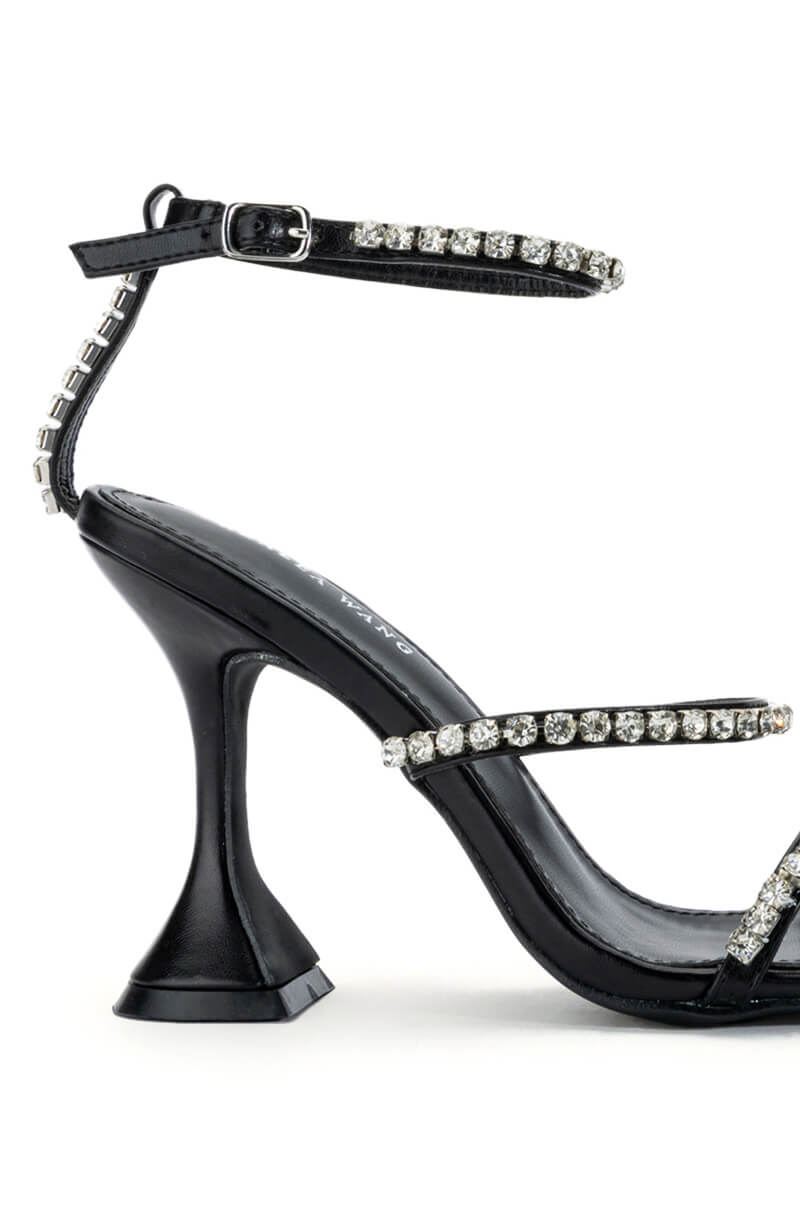 AZALEA WANG UNLIMITED EMBELLISHED SANDAL IN BLACK