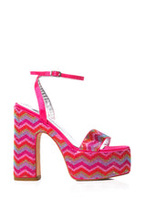 AZALEA WANG VANNA PINK EMBELLISHED PLATFORM SANDAL