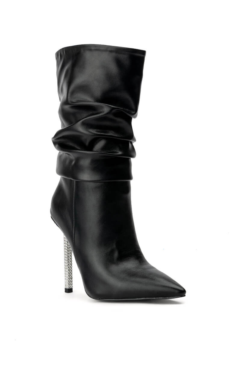 AZALEA WANG JAYLA SLOUCH STILETTO BOOTIE IN BLACK