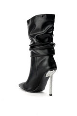 AZALEA WANG JAYLA SLOUCH STILETTO BOOTIE IN BLACK