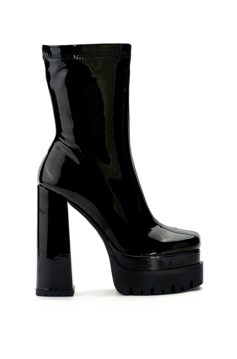 AZALEA WANG VIPER PATENT BOOTIE IN BLACK