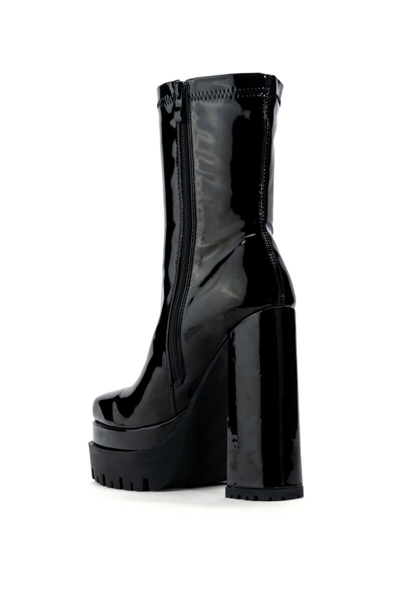 AZALEA WANG VIPER PATENT BOOTIE IN BLACK
