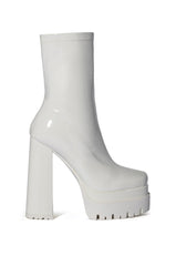 AZALEA WANG VIPER PATENT BOOTIE IN WHITE