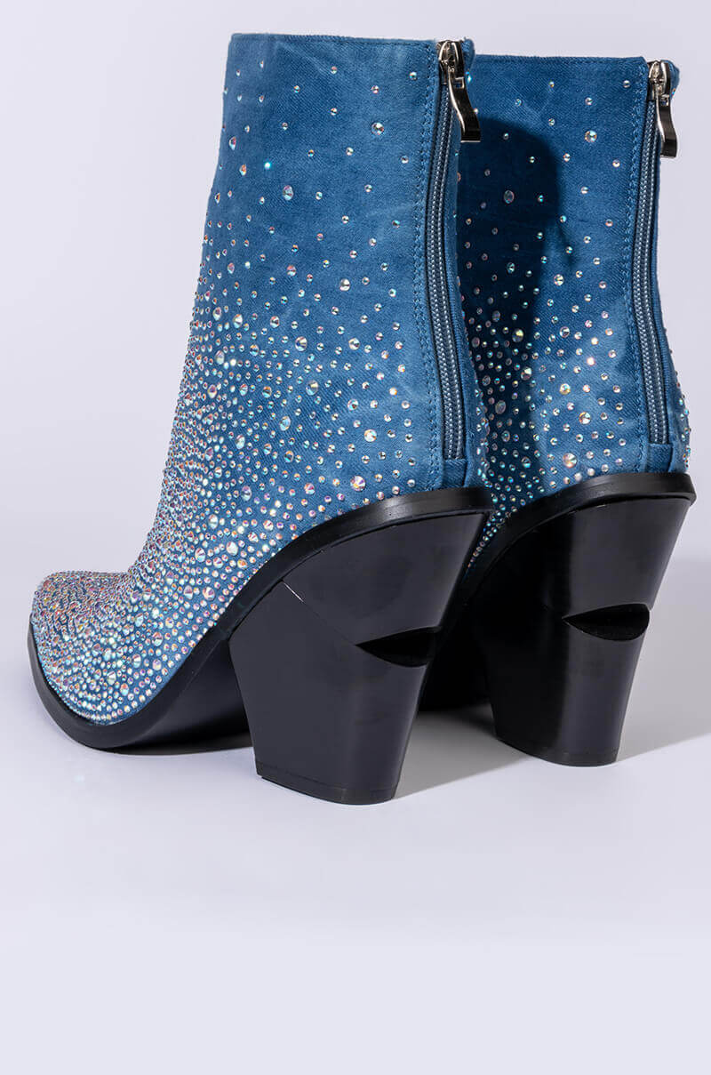 AZALEA WANG WHY SO SERIOUS CHUNKY BOOTIE IN DENIM