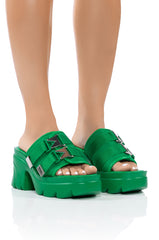 AZALEA WANG WICKER SLIP ON MULE IN GREEN