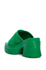 AZALEA WANG WICKER SLIP ON MULE IN GREEN