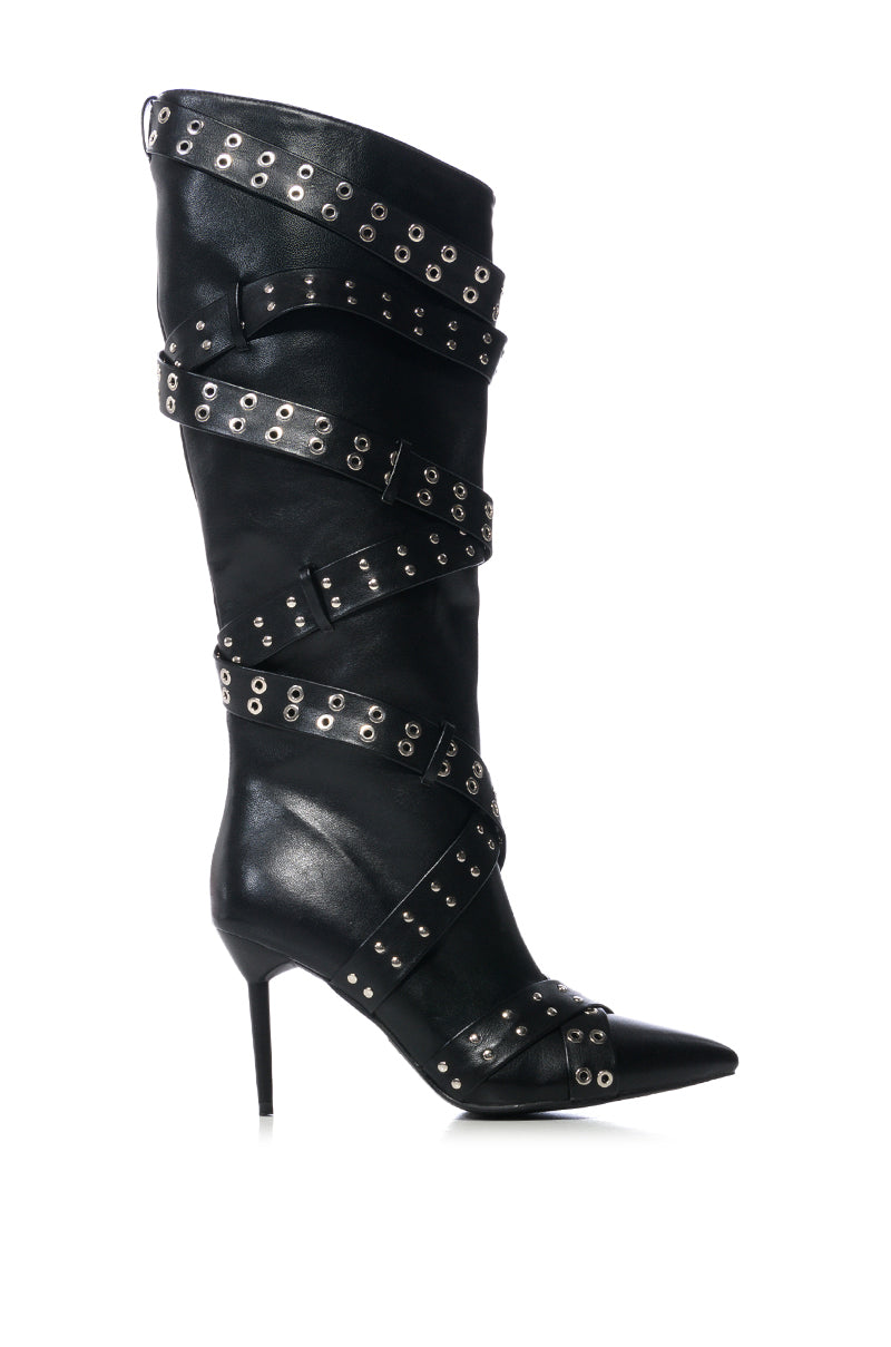 AZALEA WANG XIMENA BLACK HARDWARE DETAIL BOOT