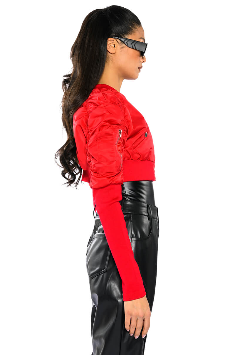 BABBS SKINNY ARM BOMBER JACKET