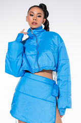 BACK AGAIN CROPPED PUFFER BOMBER