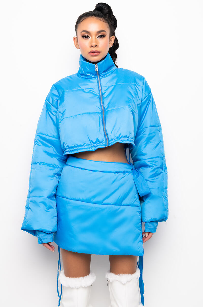 BACK AGAIN CROPPED PUFFER BOMBER