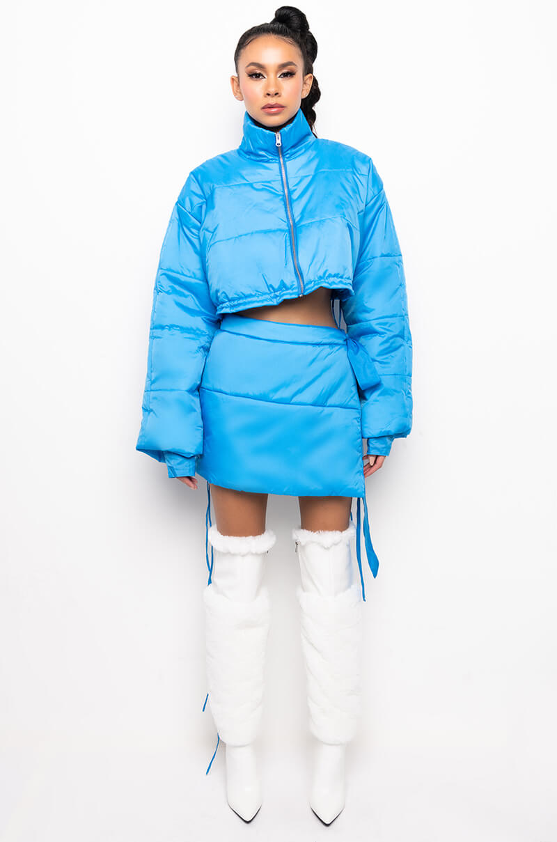 BACK AGAIN CROPPED PUFFER BOMBER