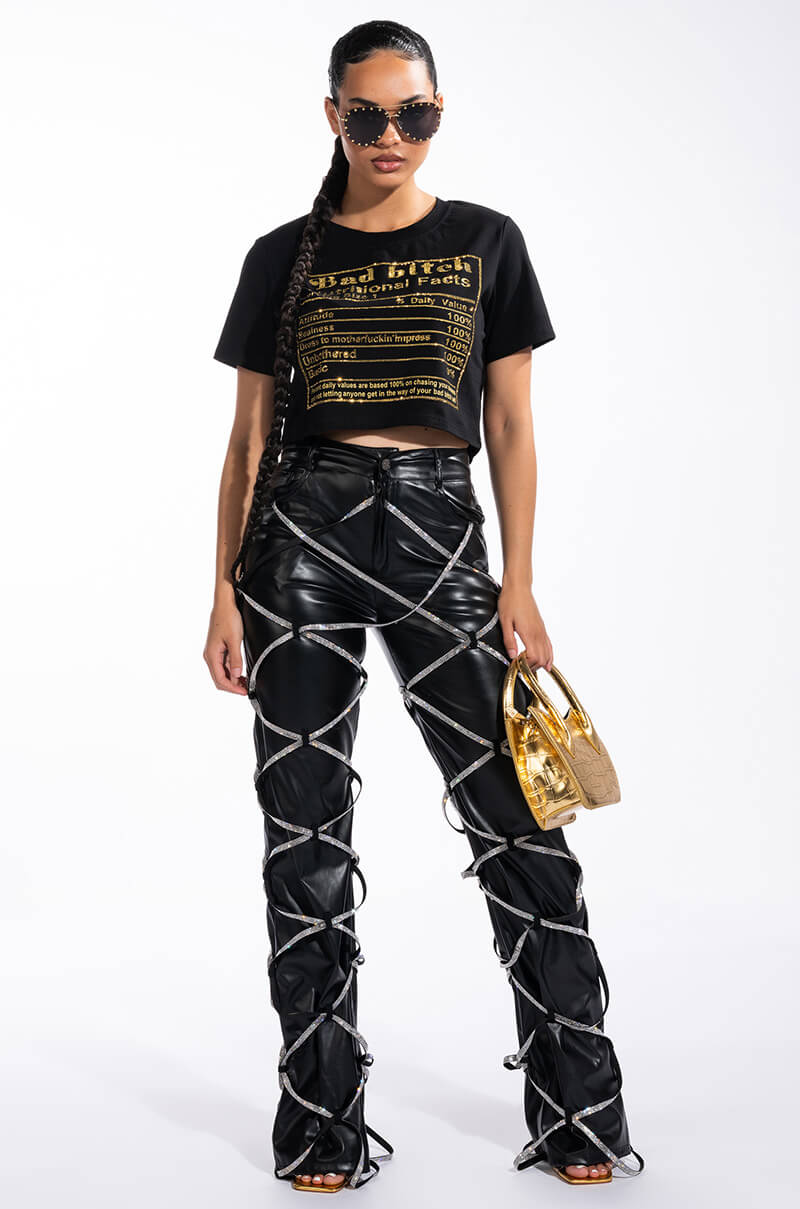 BAD BISH EMBELLISHED SHORT SLEEVE TSHIRT