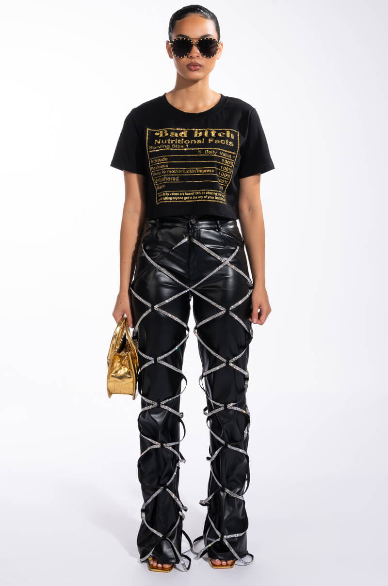 BAD BISH EMBELLISHED SHORT SLEEVE TSHIRT
