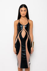 BAD LIL TING MIDI MESH DRESS
