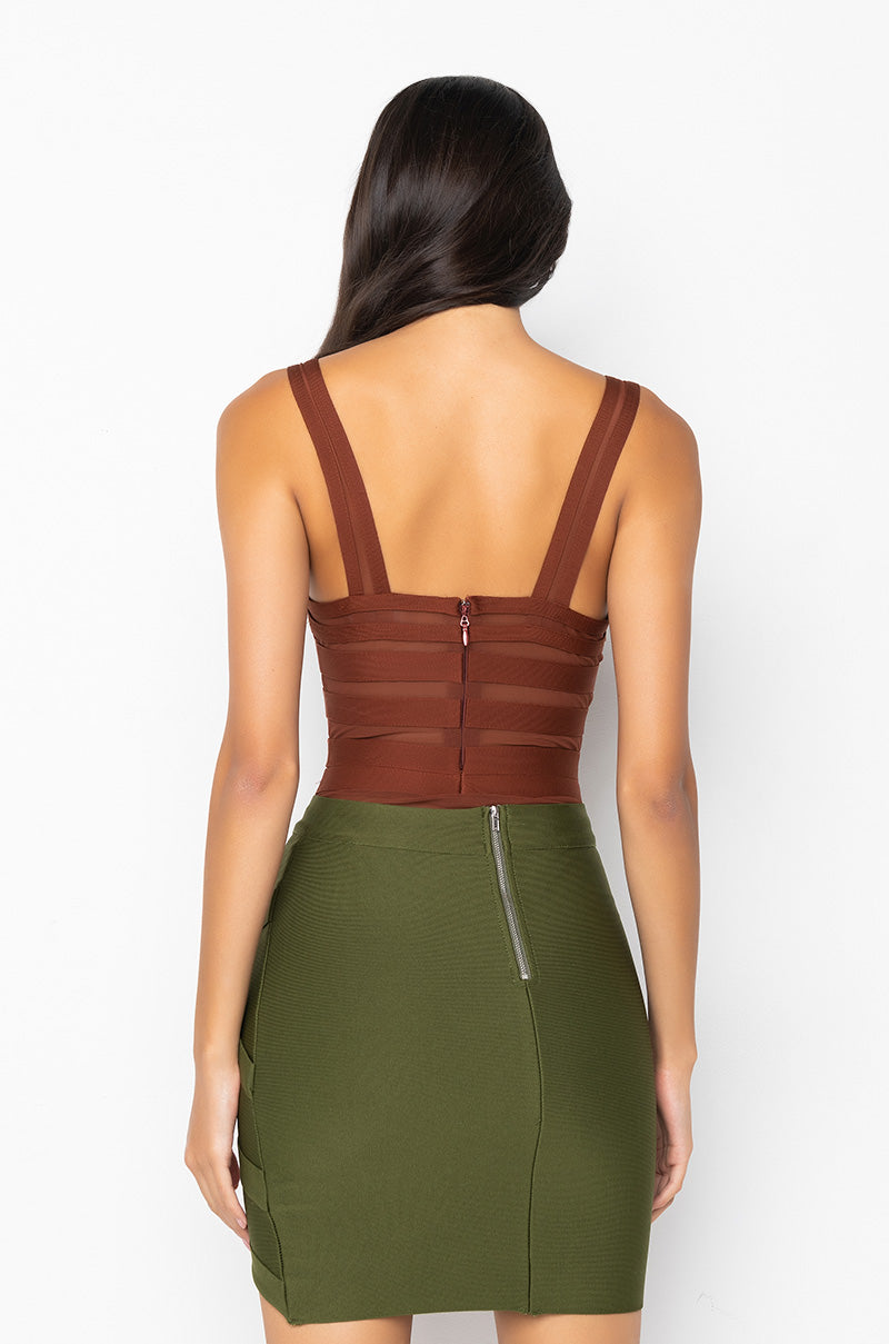 BANDAGE SLEEVELESS BODYSUIT