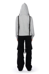 TAY TAY FRINGE DETAIL HOODED SWEATSHIRT