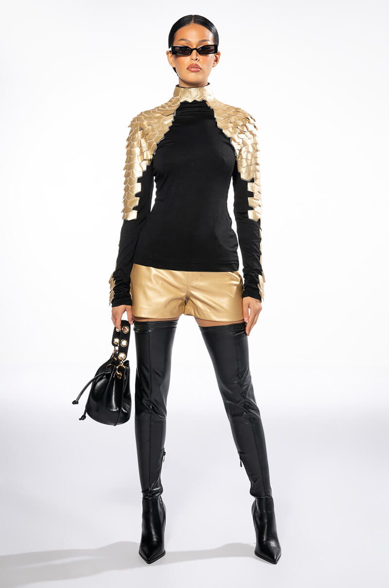 BASH METALLIC PU BOOTY SHORT