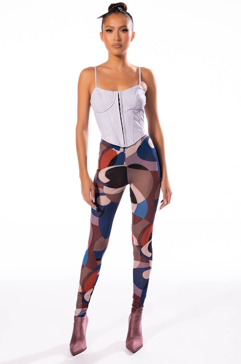 BE ABOUT IT SLEEVELESS FAUX LEATHER CORSET