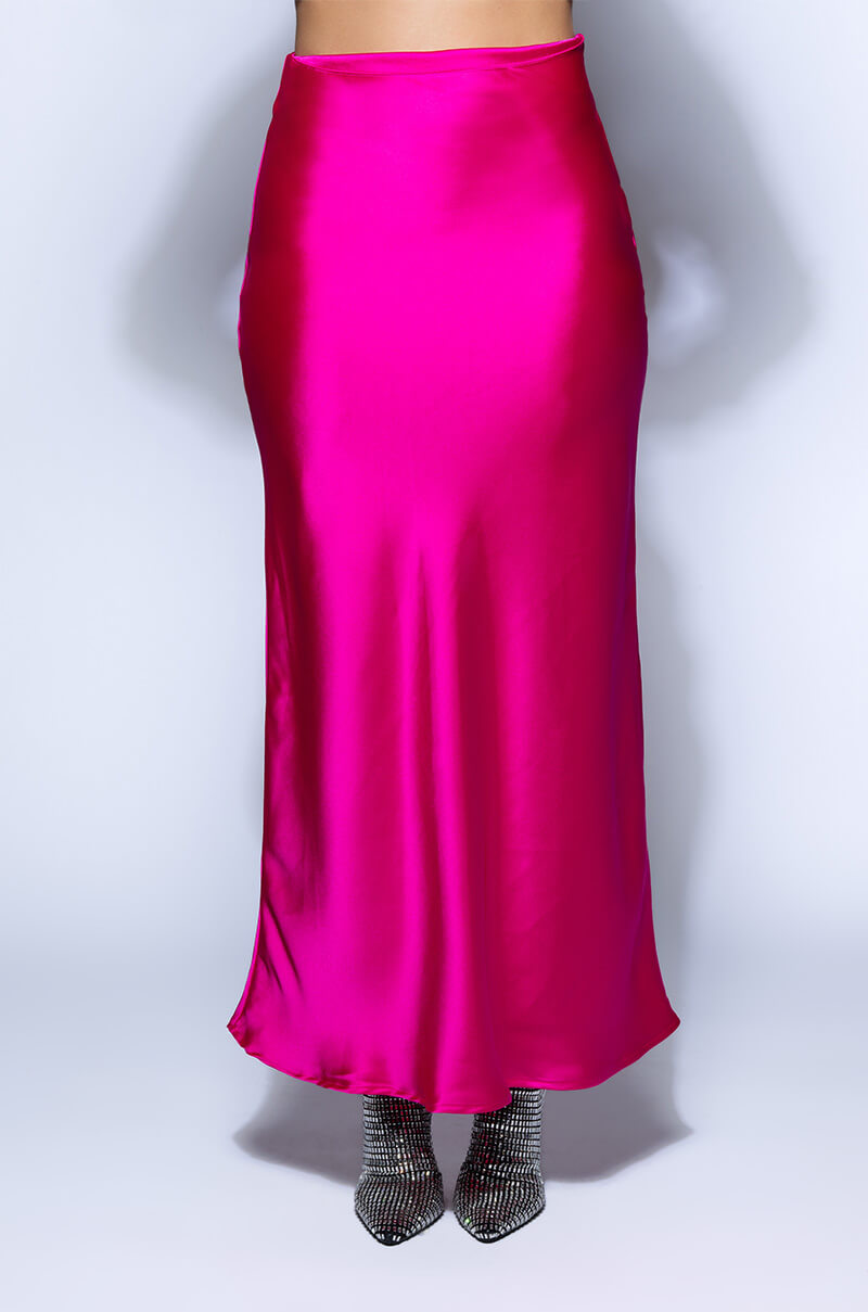 BEAUTIFUL HEART SATIN MAXI SKIRT