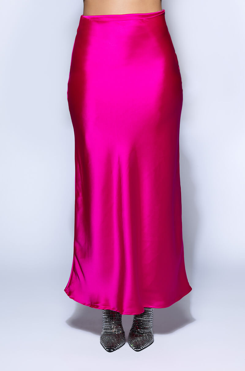 BEAUTIFUL HEART SATIN MAXI SKIRT