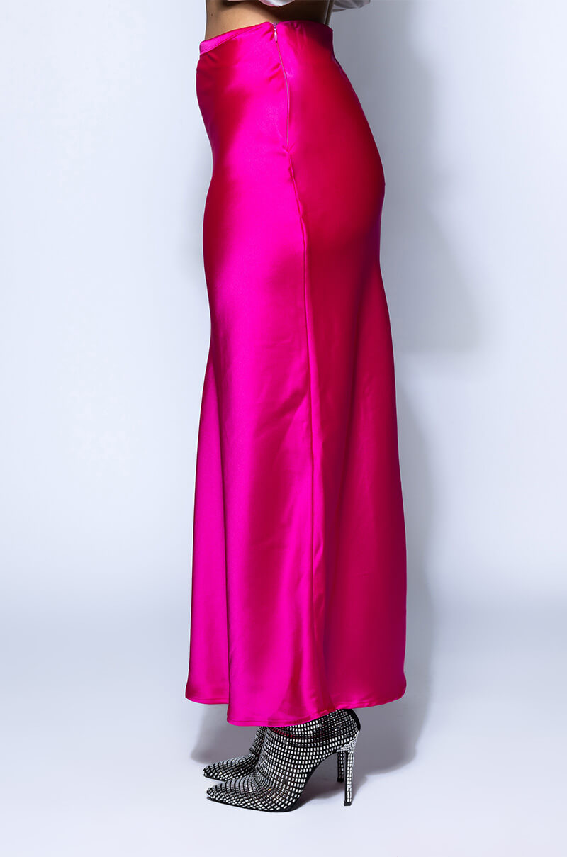 BEAUTIFUL HEART SATIN MAXI SKIRT
