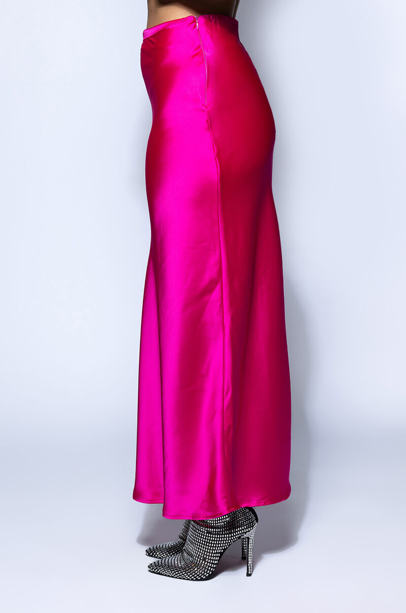 BEAUTIFUL HEART SATIN MAXI SKIRT