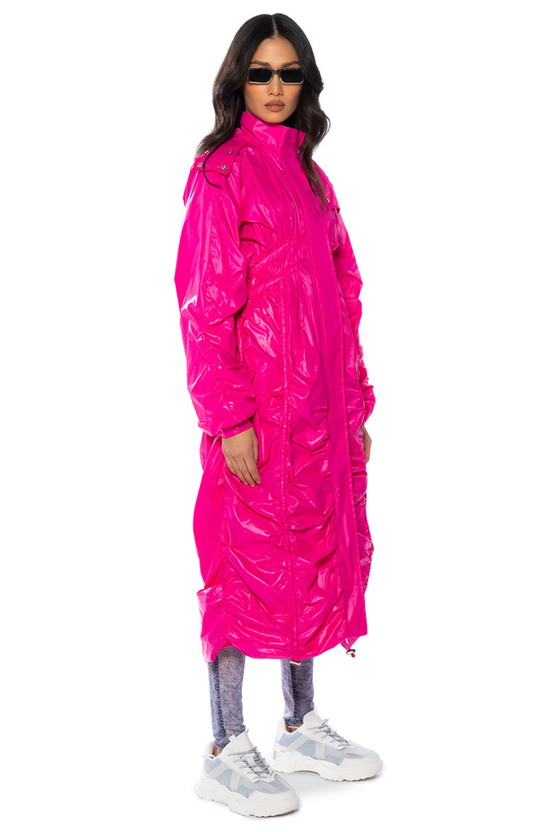 BEETROOT SWISHY LUXE TRENCH