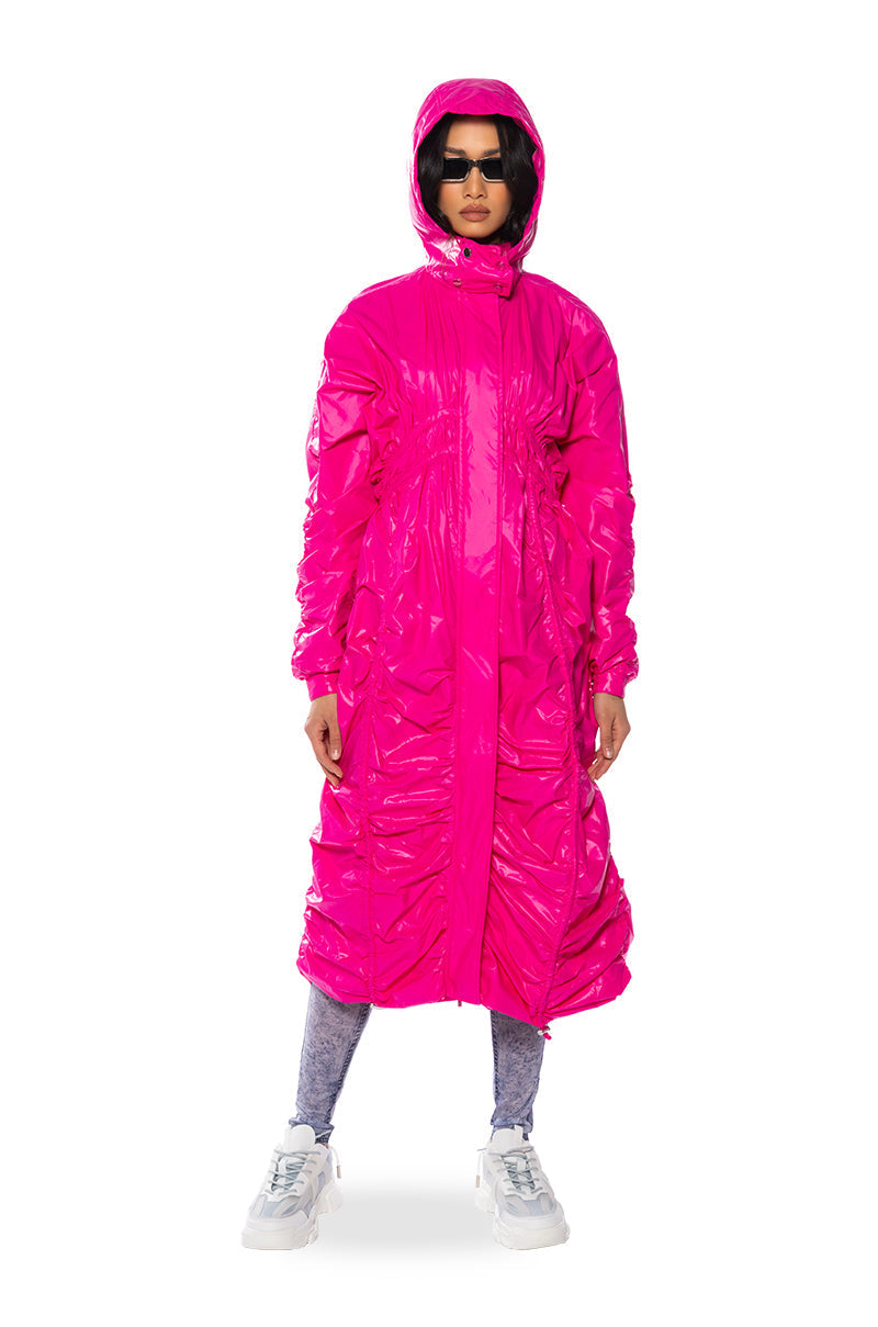 BEETROOT SWISHY LUXE TRENCH