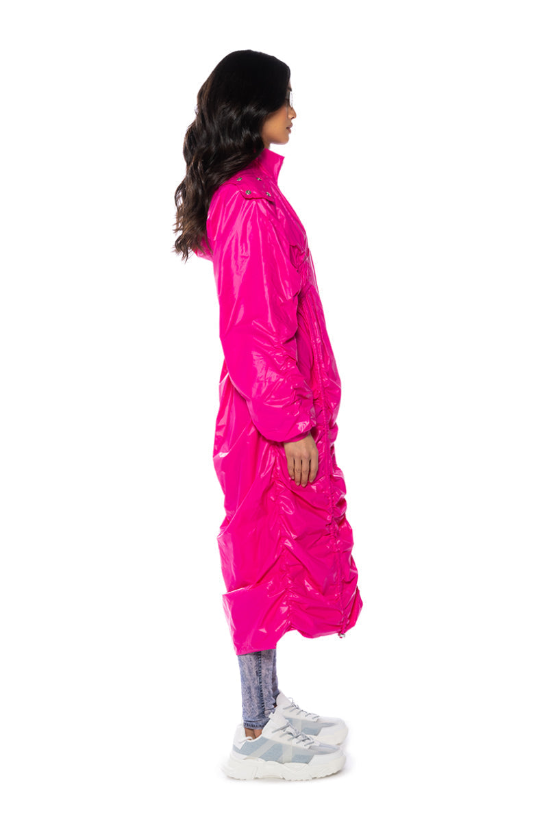 BEETROOT SWISHY LUXE TRENCH