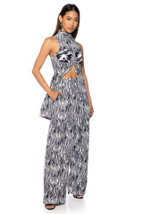 BELIEVER MOCK NECK MAXI BLOUSE