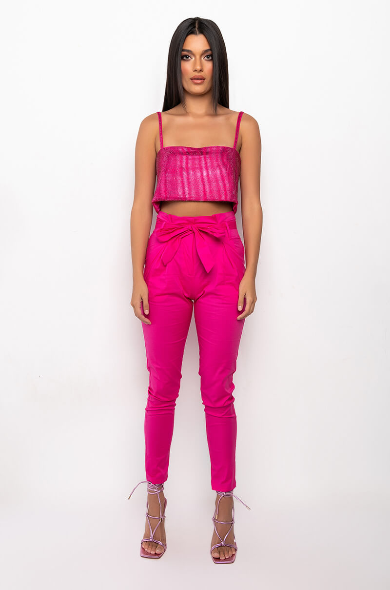 BELLA DONNA RHINESTONE CROP TOP