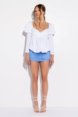 JASMINE PEPLUM PUFF SLEEVE BLOUSE