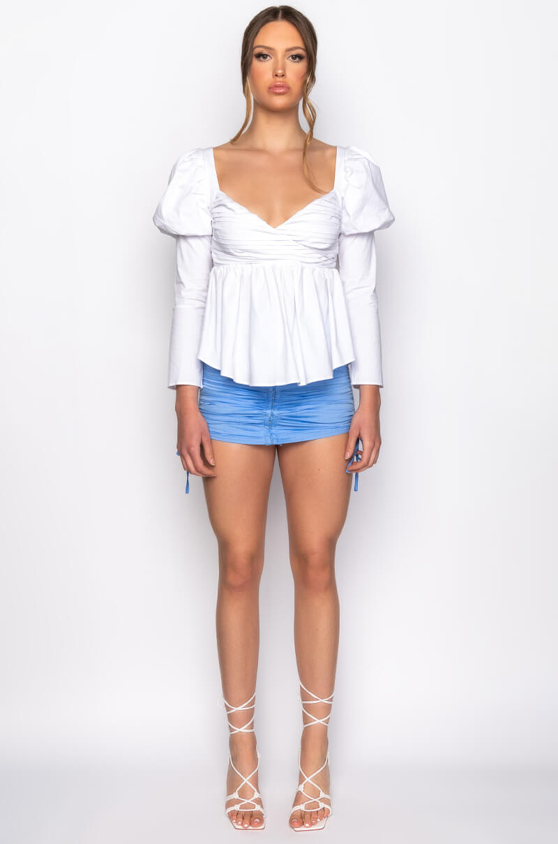 JASMINE PEPLUM PUFF SLEEVE BLOUSE