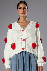 BERRIES BUTTON CARDIGAN