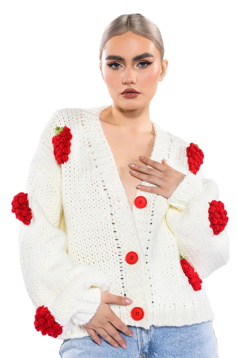 BERRIES BUTTON CARDIGAN